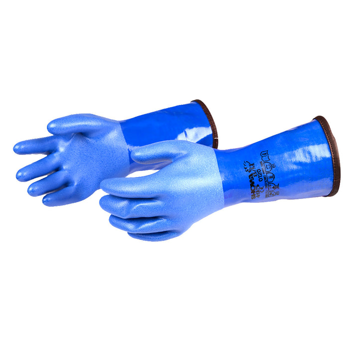 Blue pvc Drysuit Glove with Liner