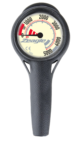 Zeagle Compact Pressure Gauge w- 11" Miflex Hose