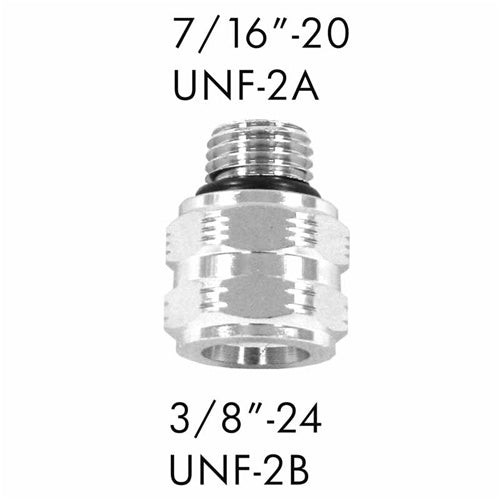 Scuba Adapter 7/16"-20 UNF-2A to 3/8"24 UNF-2B