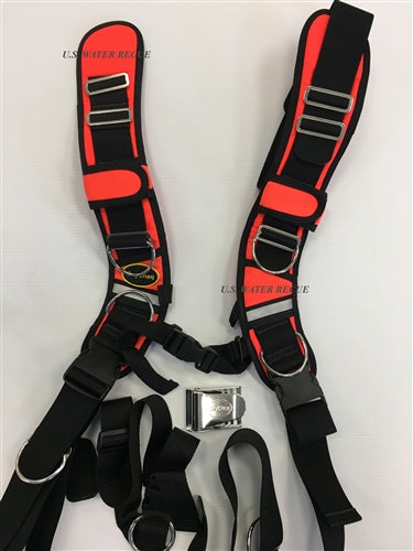 OxyCheq Deluxe Adjustable Harness Chroma Series- Safety Orange w/ Reflective