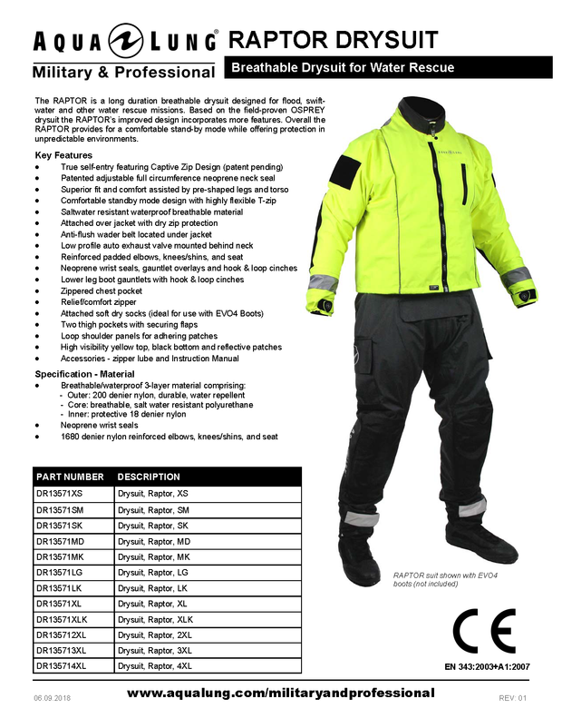 Aqua Lung Raptor Breathable Drysuit