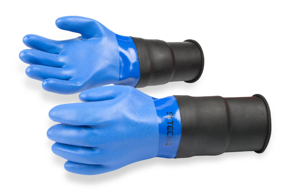 Si Tech Blue PVC Glove Extended cuff